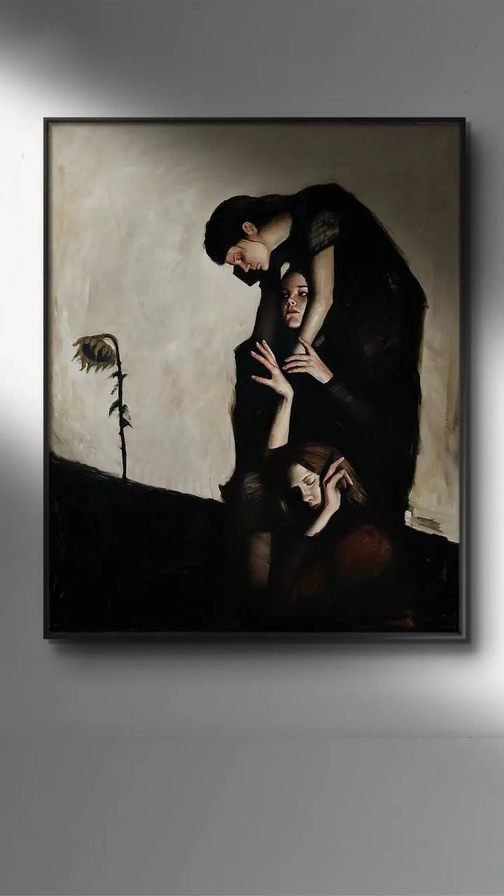 Image of " Sunflower" by Elzhana Popova, size: 48x62 inch, made of oil on canvas , Painting medium, from New York, priced at $4000 Photo 1 of 4.