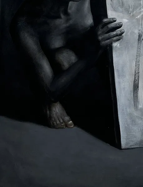 Image of "Hid" by Elzhana Popova, size: 51x55 inch, made of oil on canvas, Painting medium, from New York, priced at $4000 Photo 2 of 3.