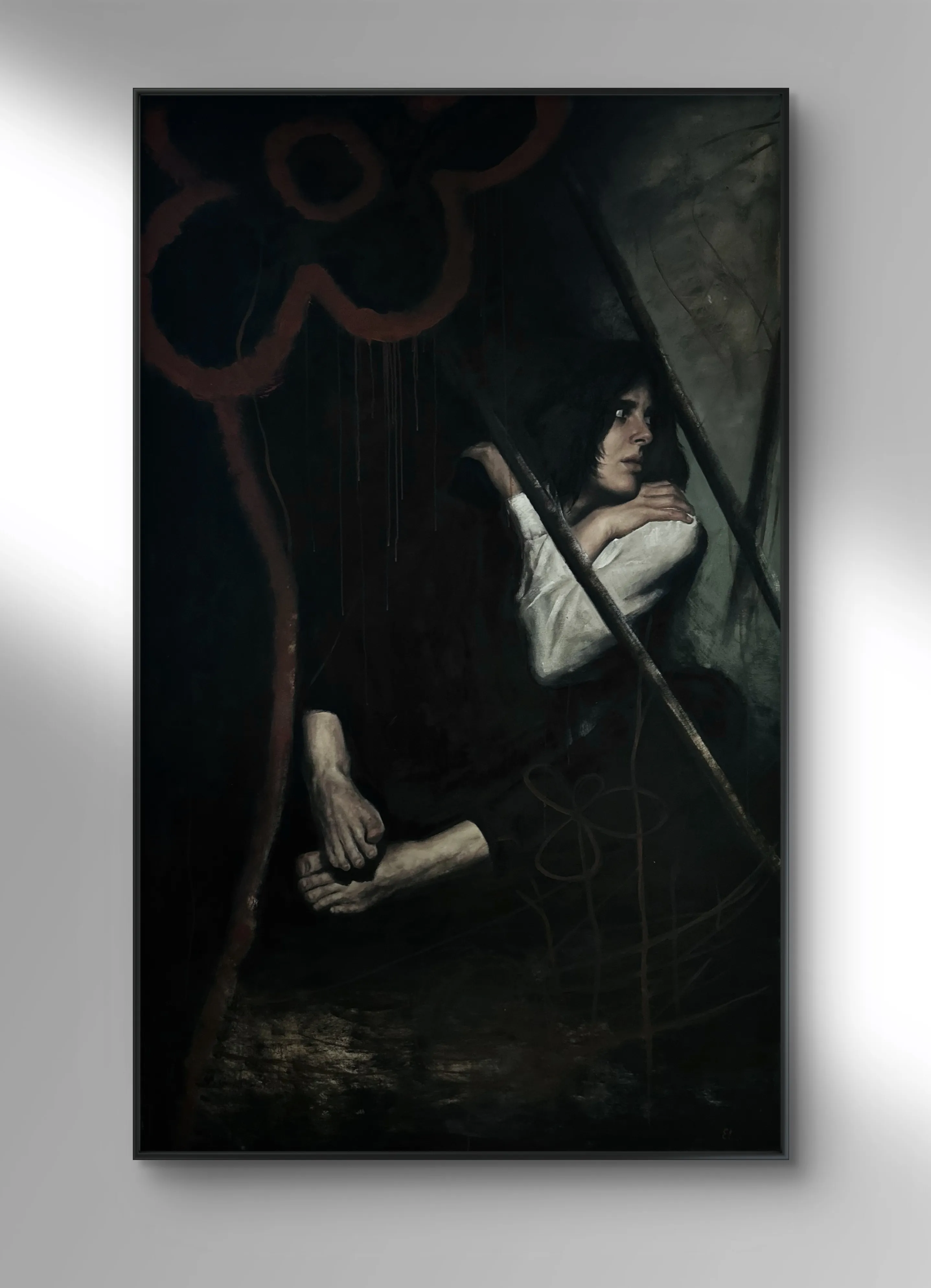 Image of “Two Different Worlds" by Elzhana Popova, size: 35x58 inch, made of oil on canvas, Painting medium, from New York, priced at $4000 Photo 1 of 5.