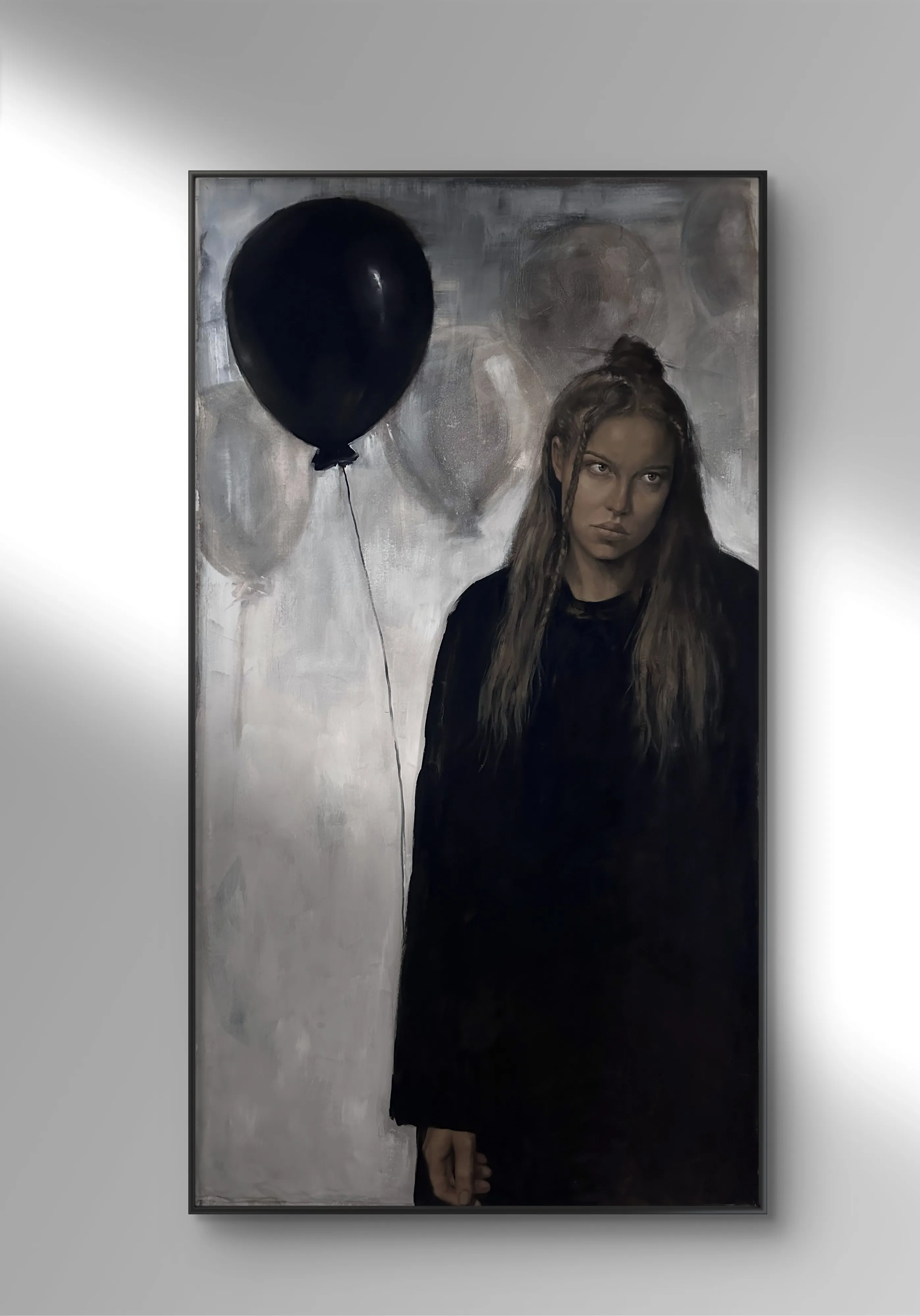 Image of " l brought myself happiness" by Elzhana Popova, size: 37x69 inch, made of oil on canvas , Painting medium, from  New York, priced at $3500