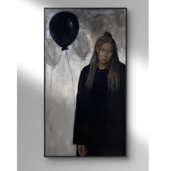 Image of " l brought myself happiness" by Elzhana Popova, size: 37x69 inch, made of oil on canvas , Painting medium, from  New York, priced at $3500